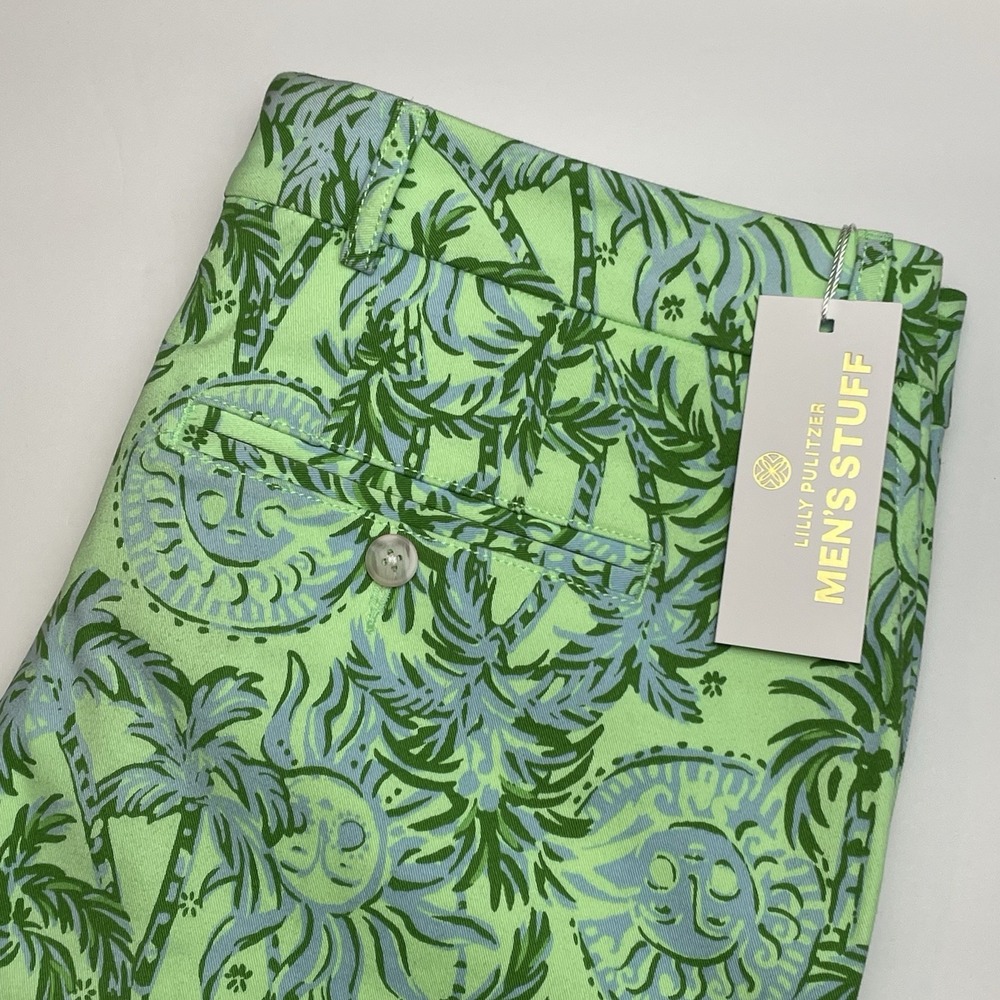 NEW Lilly Pulitzer Mizner Pants 32x34 Mens Stuff Green Cool Mint Catchin Rays